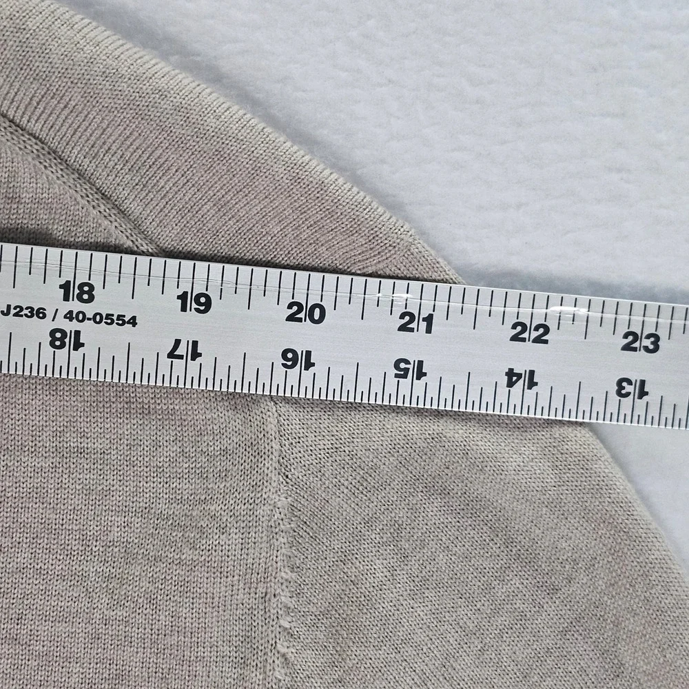 Joseph Abboud Mens 2XLT Extra Fine Merino Wool Quarter‎ Zip Sweater Taupe Tall